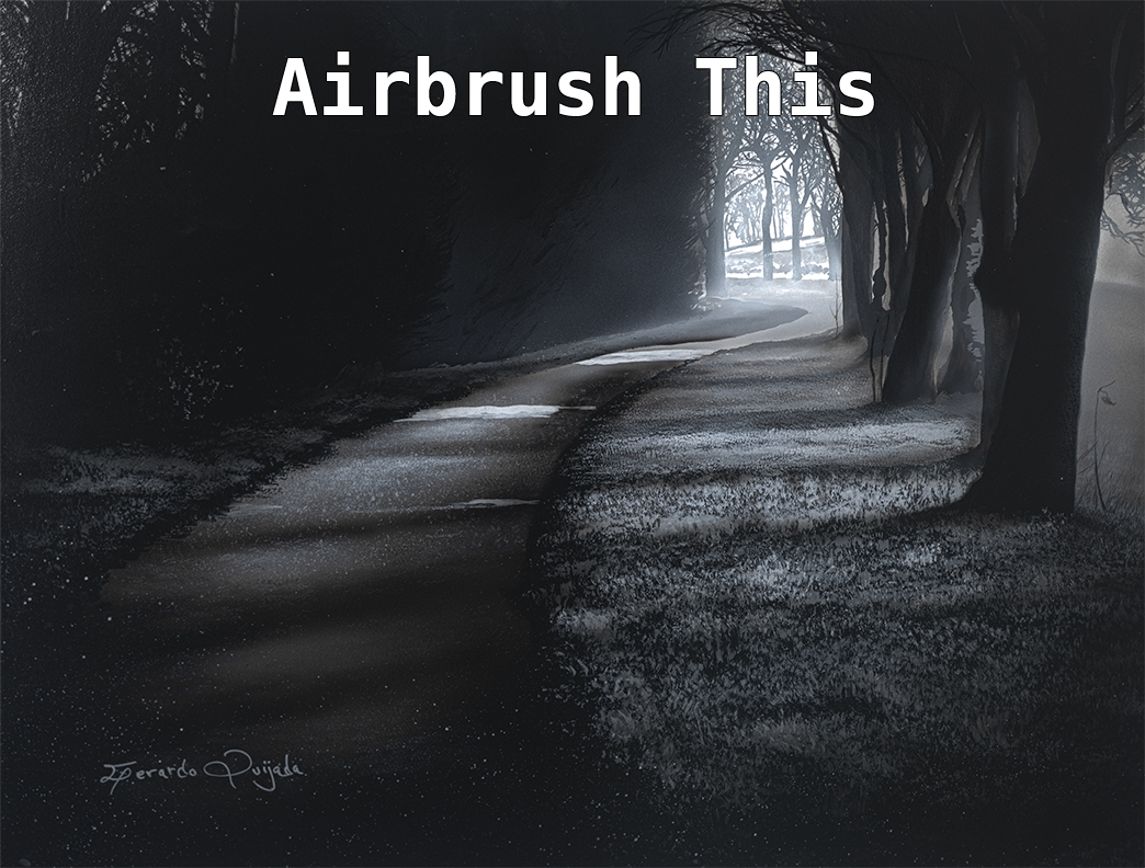 Airbrush HD Stencil with airbrush lesson. The airbrush art class is available at Fine Art Airbrush Courses